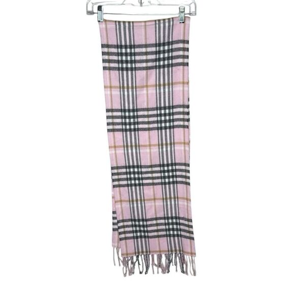 Cashmere Finished Firenza Italia Pink Plaid Women's Scarf. NWT. - Picture 1 of 10